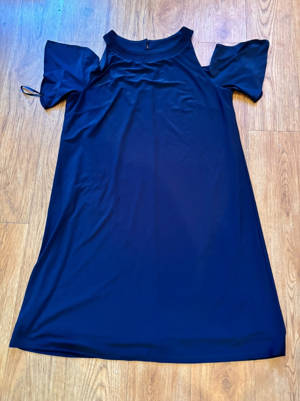 Nine West Navy Cold-Shoulder A-Line Dress